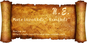 Matriszottó Euniké névjegykártya
